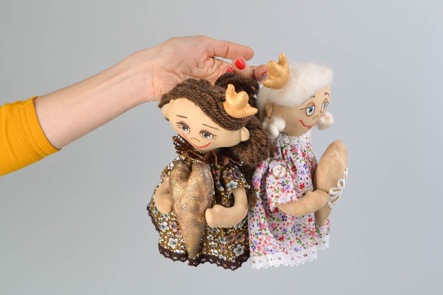 Poupées en tissu de coton faites main Princesses décoration chambre d'enfant photo 2