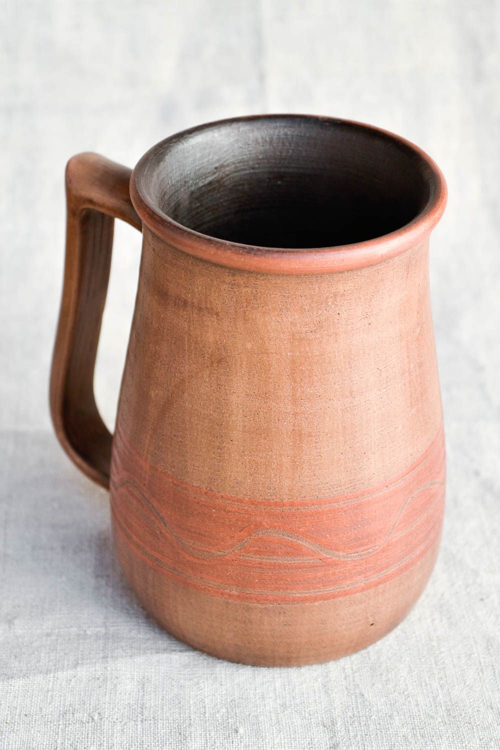 Handgemachtes Geschirr Tasse Keramik Geschenk für Frau Tasse aus Ton mit Muster foto 3