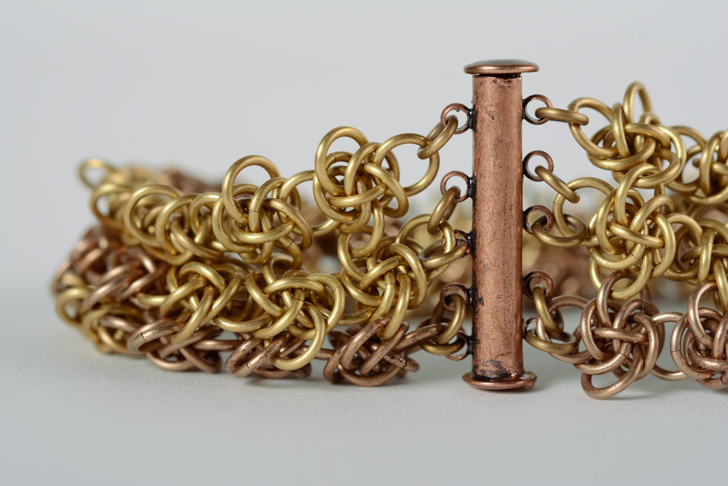Schönes Ketten Armband aus Metall Messing Bronze Designer künstlerische Handarbeit  foto 4
