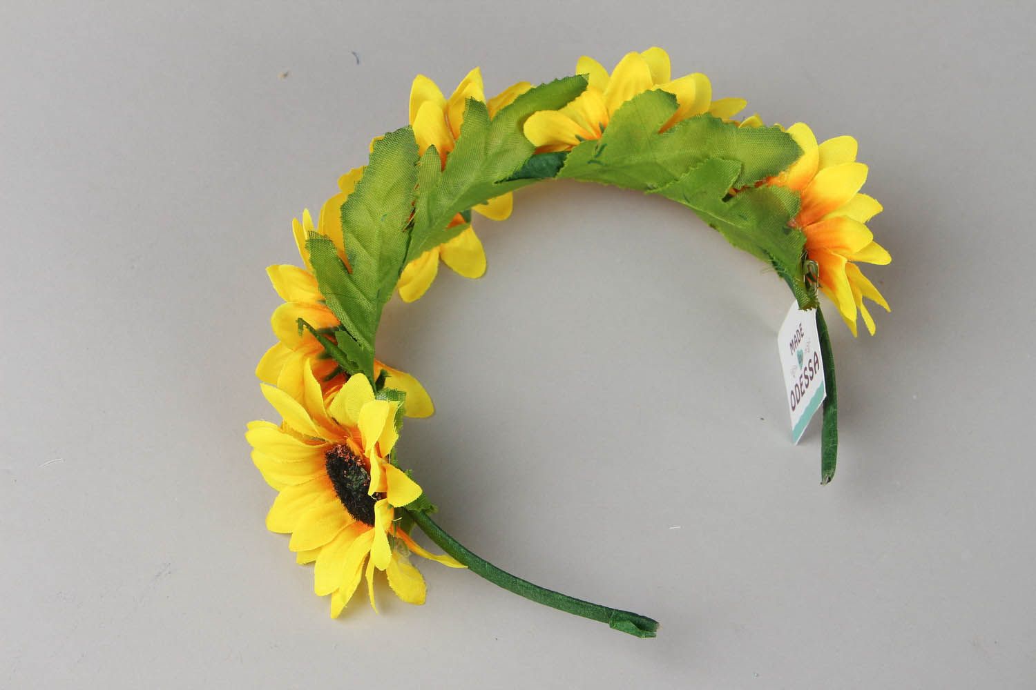 Hairband made of fabric sunflower flowers photo 2