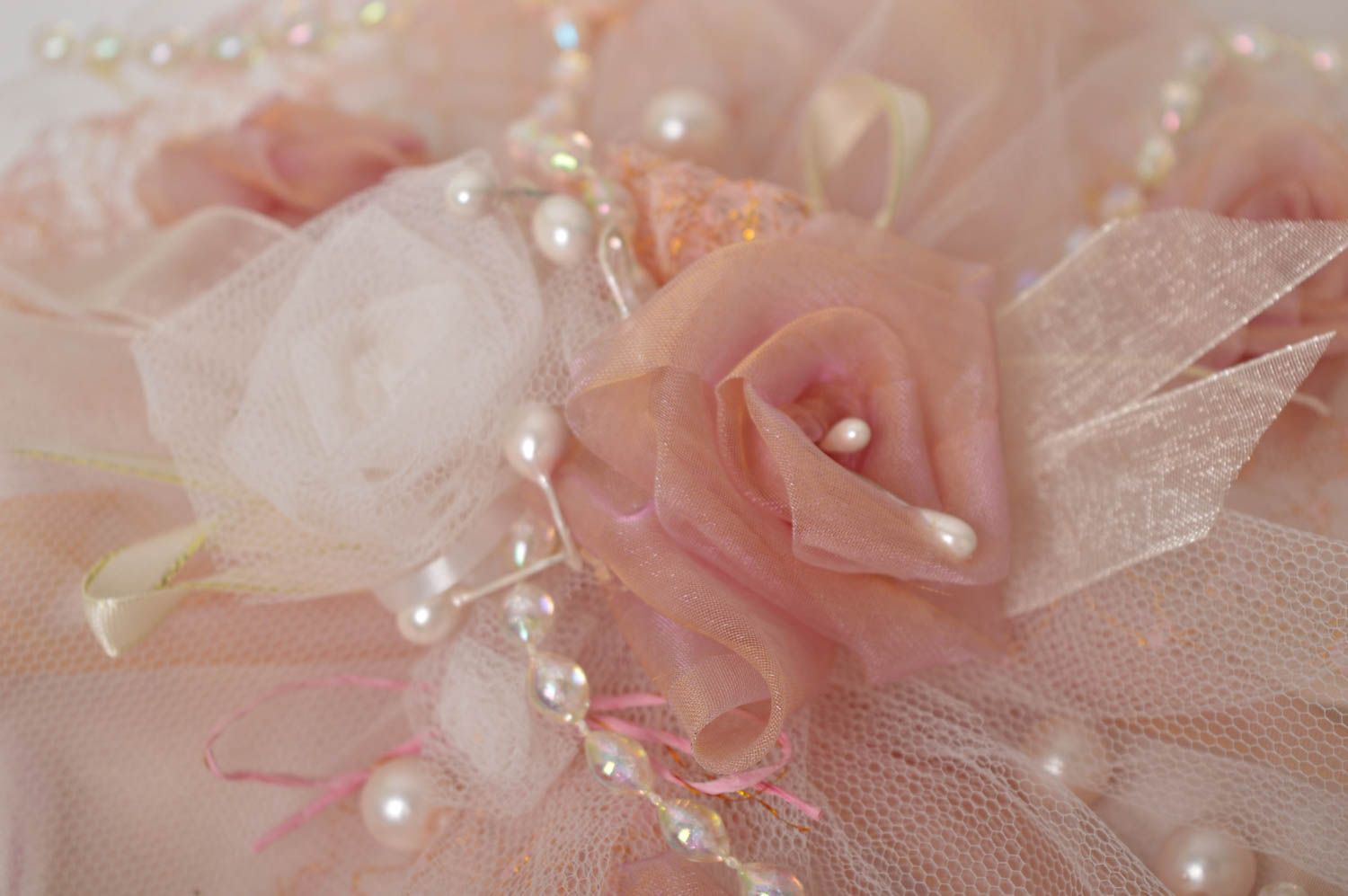 Корзинка для цветов хэнд мэйд свадебная корзинка розовая свадебный аксессуар фото 4