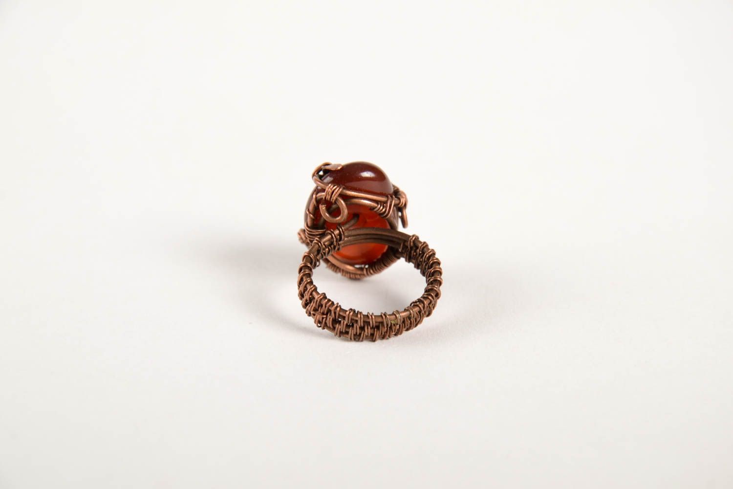 Оригинальное кольцо ручной работы кольцо из проволоки необычное украшение фото 4
