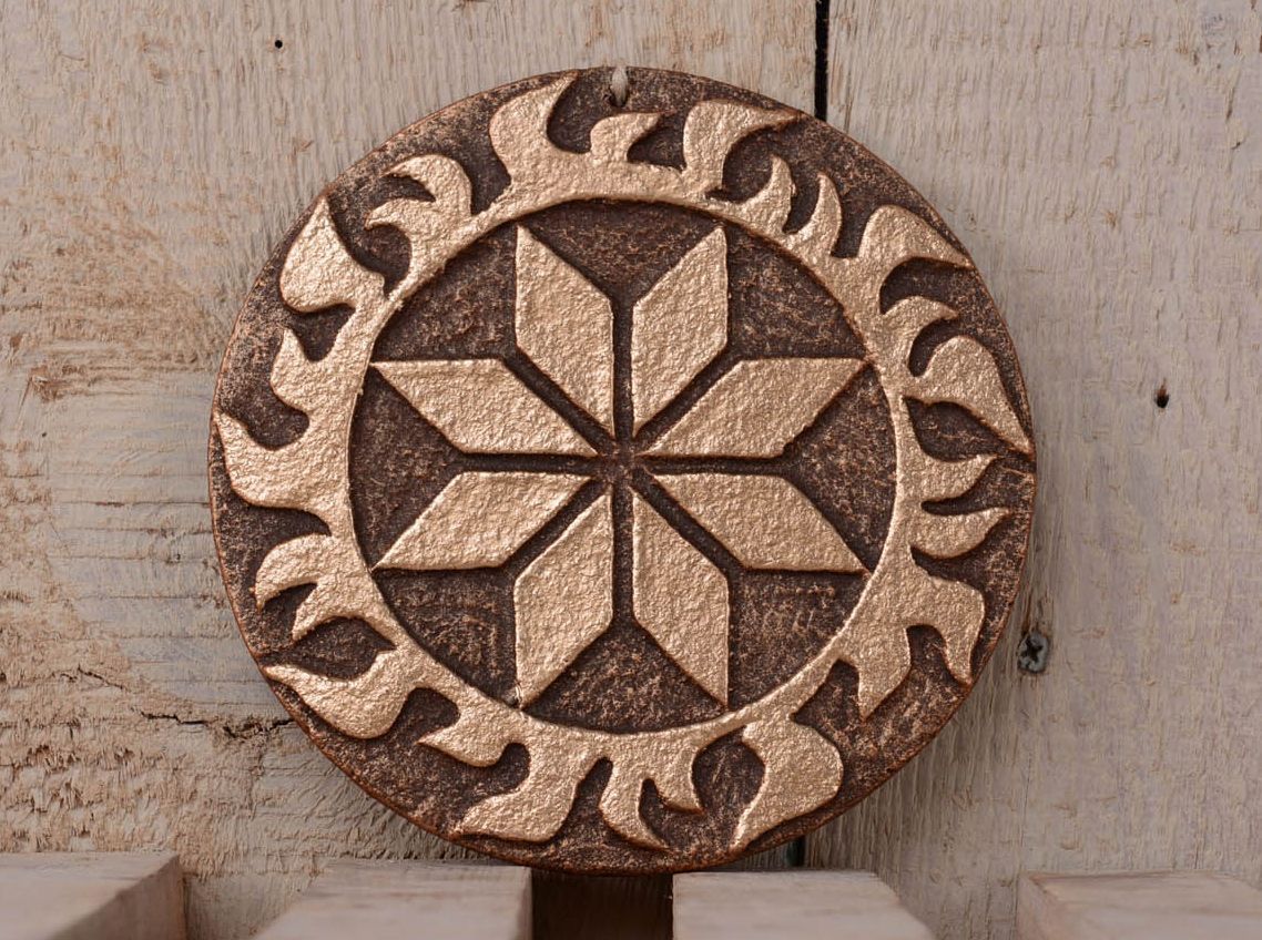 Decorative ceramic pendant amulet Alatir male photo 1