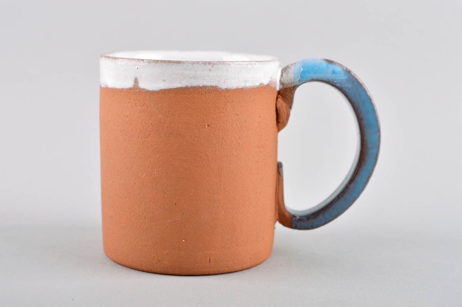 Чайная чашка ручной работы глиняная чашка оригинальная посуда для чая коричневая фото 2