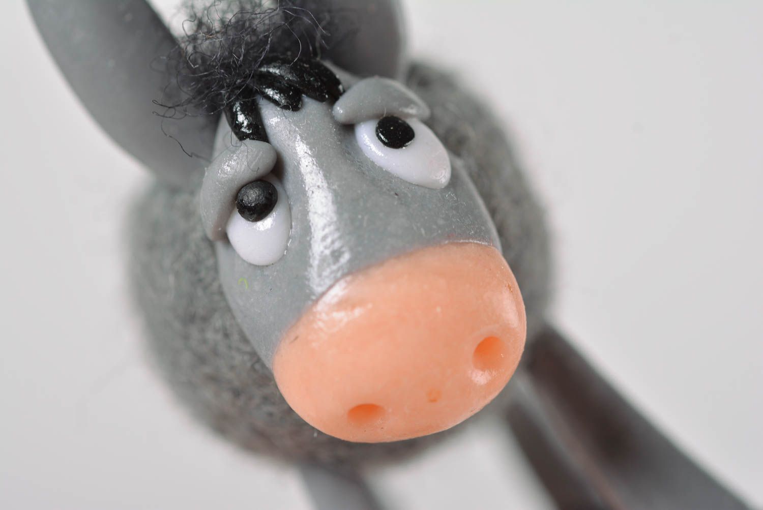 Handmade woolen donkey unusual designer figurine beautiful toy for kids photo 2