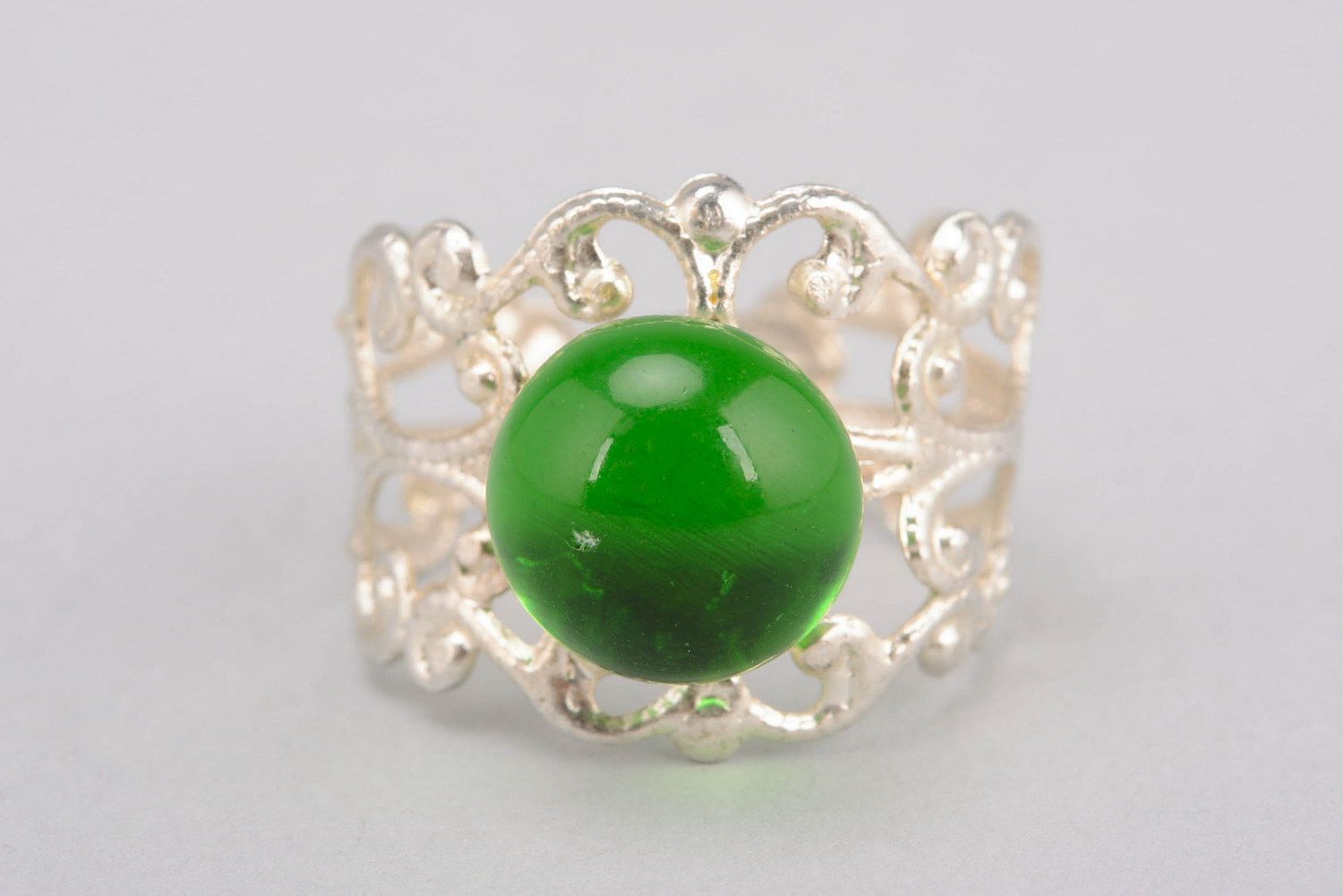 Grüner Ring mit Stein aus Glas Prinzessin  foto 4