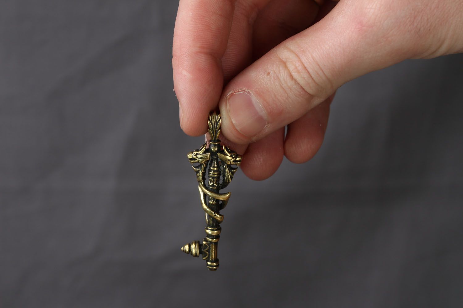 Bronze pendant Key with Dragons photo 5