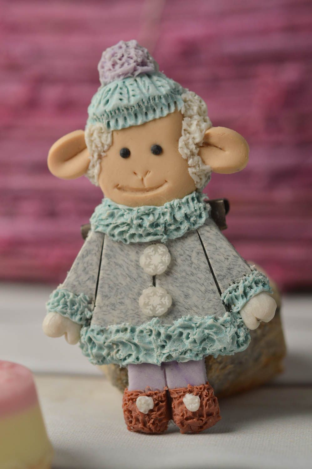 Broche animal faite main Accessoire femme mouton original Petit cadeau photo 2