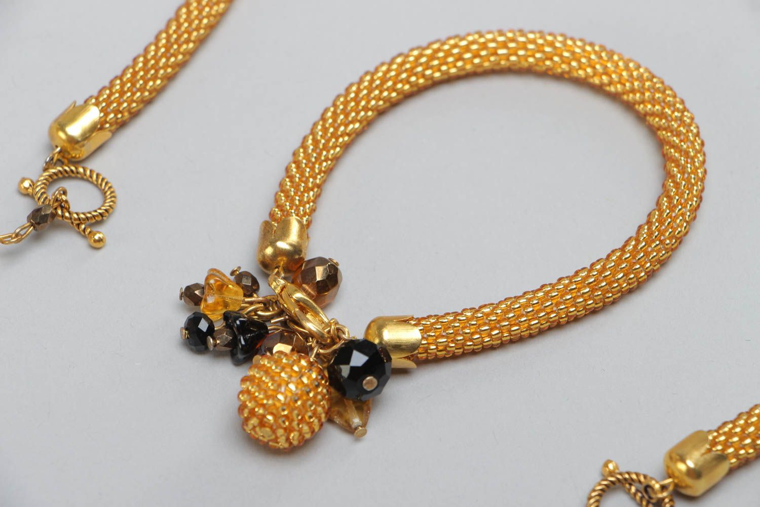 Bracelet et collier en perles de rocaille lariat 110 mm faits main bijoux photo 3