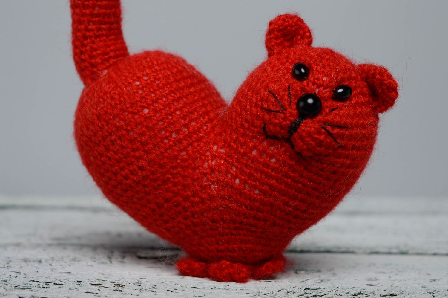 Soft crochet toy Red Cat photo 3