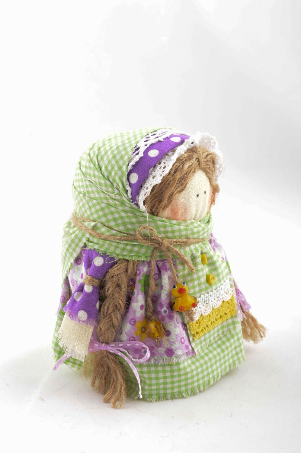 Handmade soft doll textile doll protective amulet for decorative use only photo 3