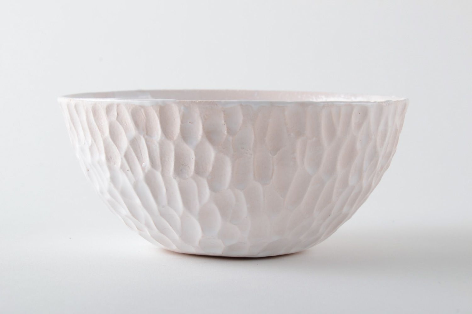 Handmade white clay bowl photo 2