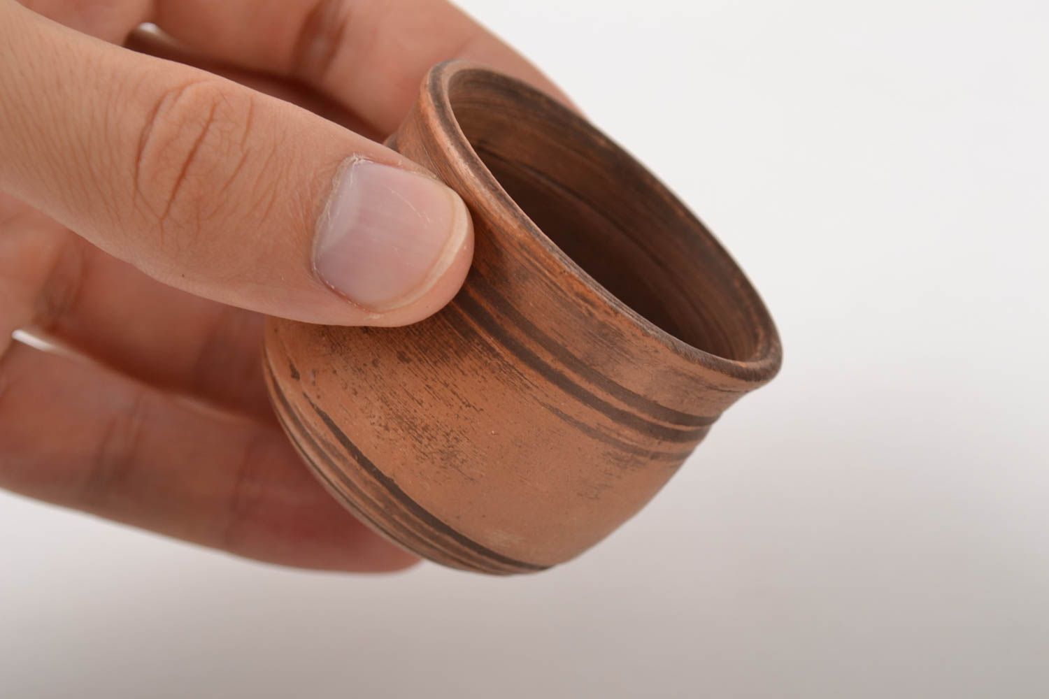 Schnapsglas keramik handgefertigt Geschirr aus Ton praktisch Pinnchen Schnaps foto 2