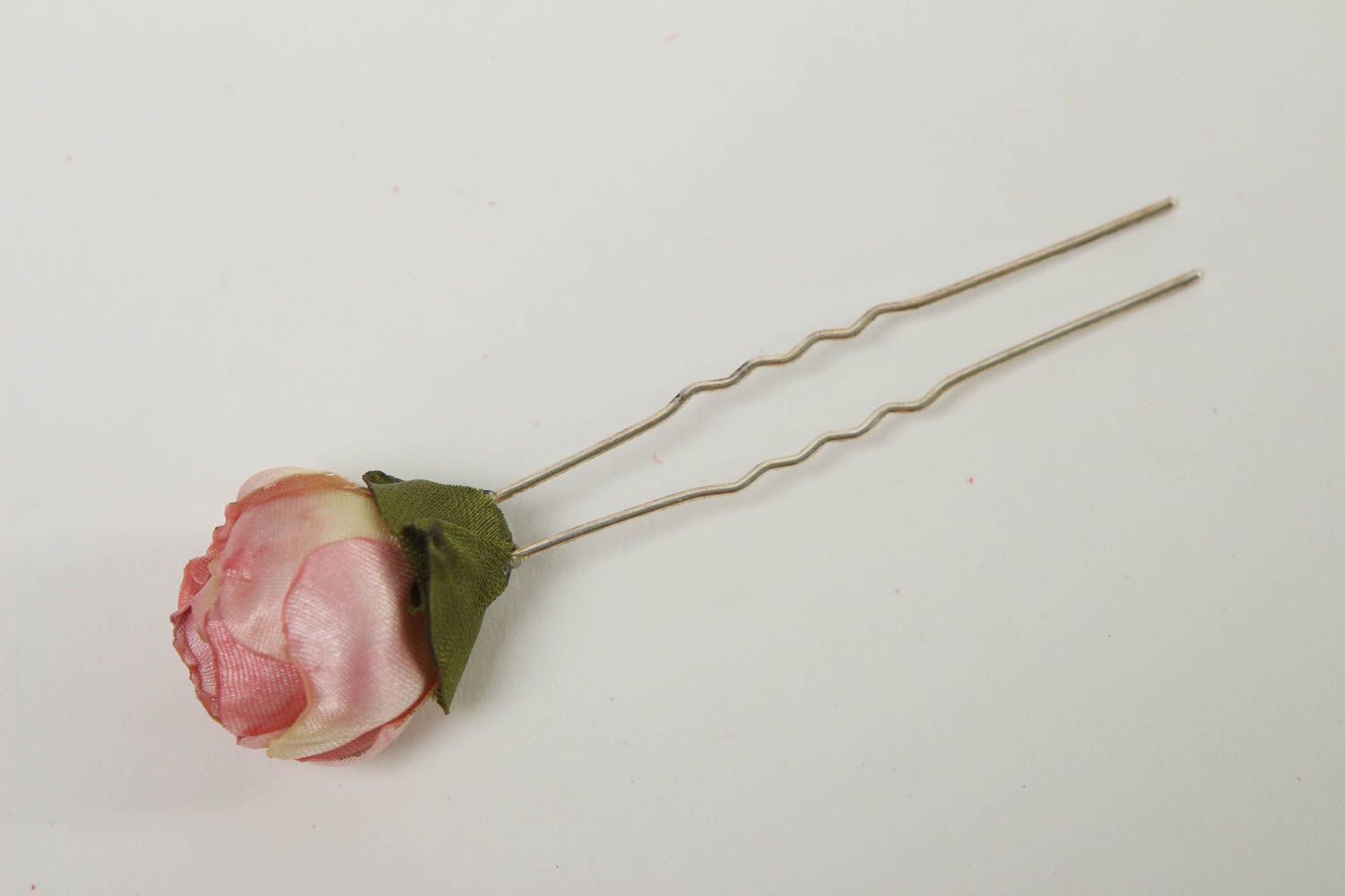 Forcina rosa per capelli fatta a mano accessorio bello a forma di rosa foto 2