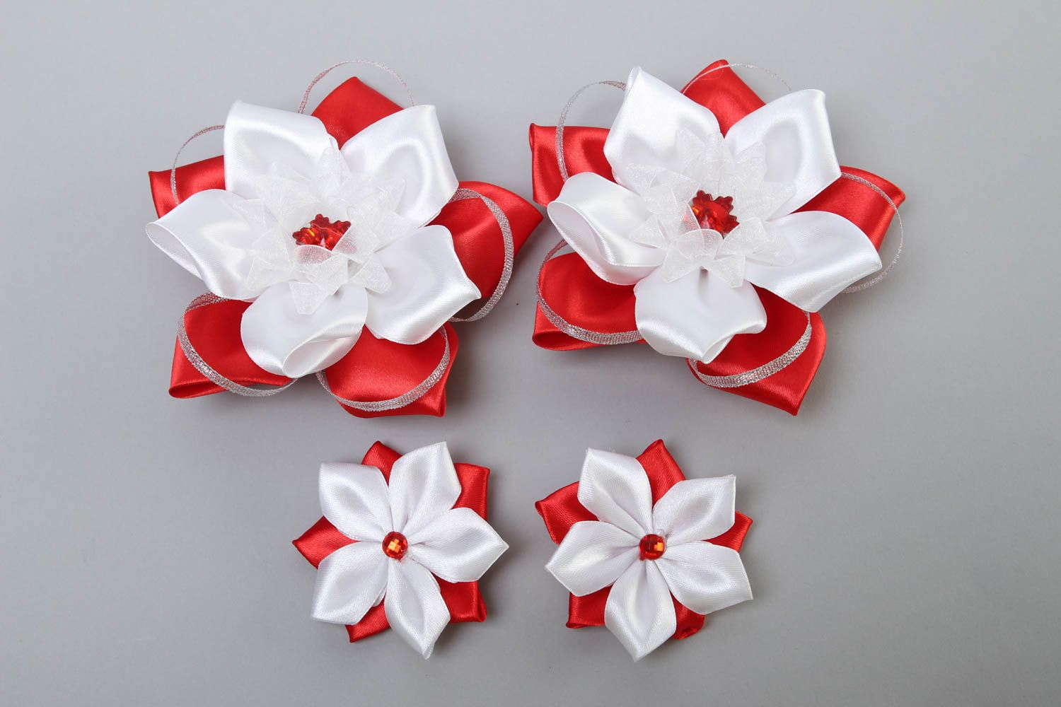 Flower hair clips designer hair accessory gift ideas unusual gift set of 4 items photo 2