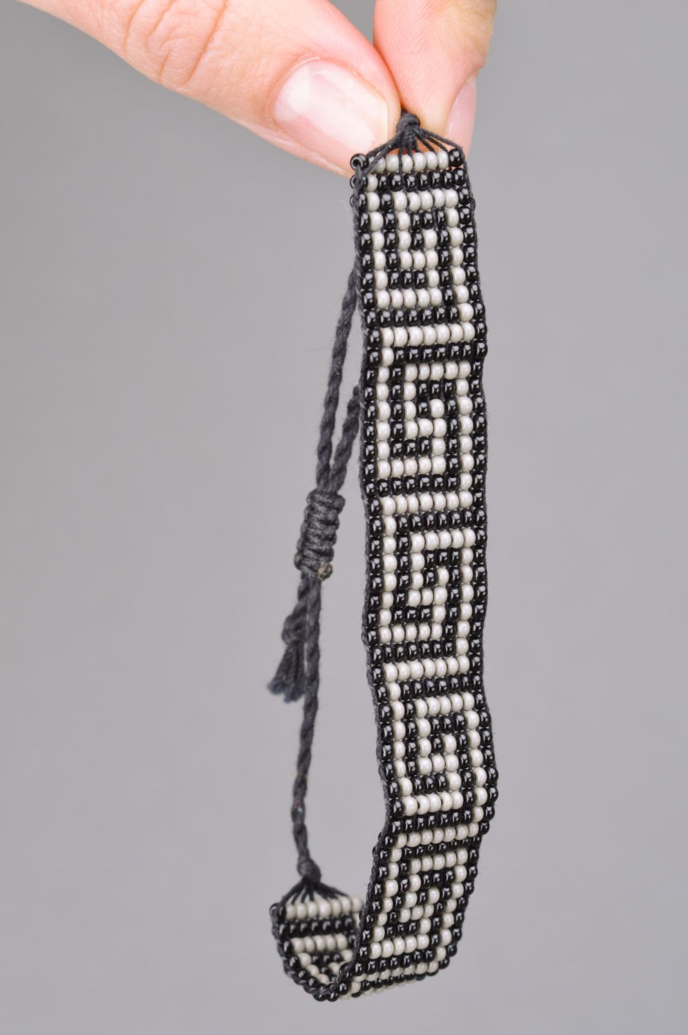 Bracelet en perles de rocaille tressé fait main ornements grecs avec lacets photo 3
