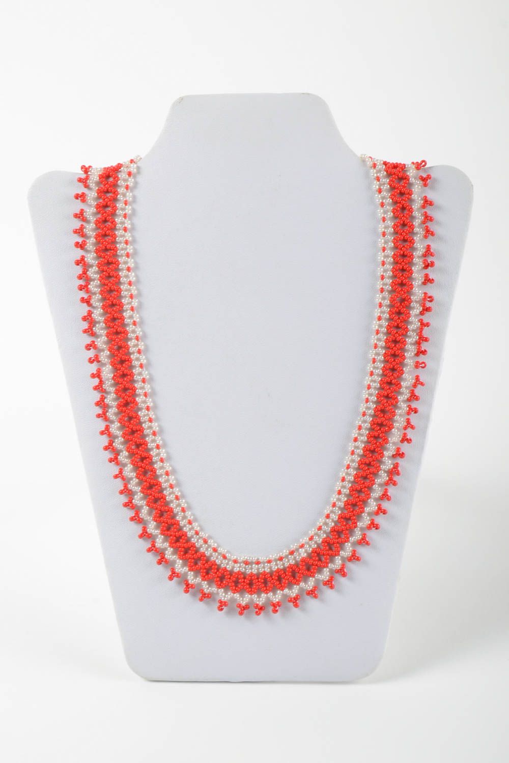 Handmade Halskette für Frauen Modeschmuck Collier Halskette aus Glasperlen bunt foto 2