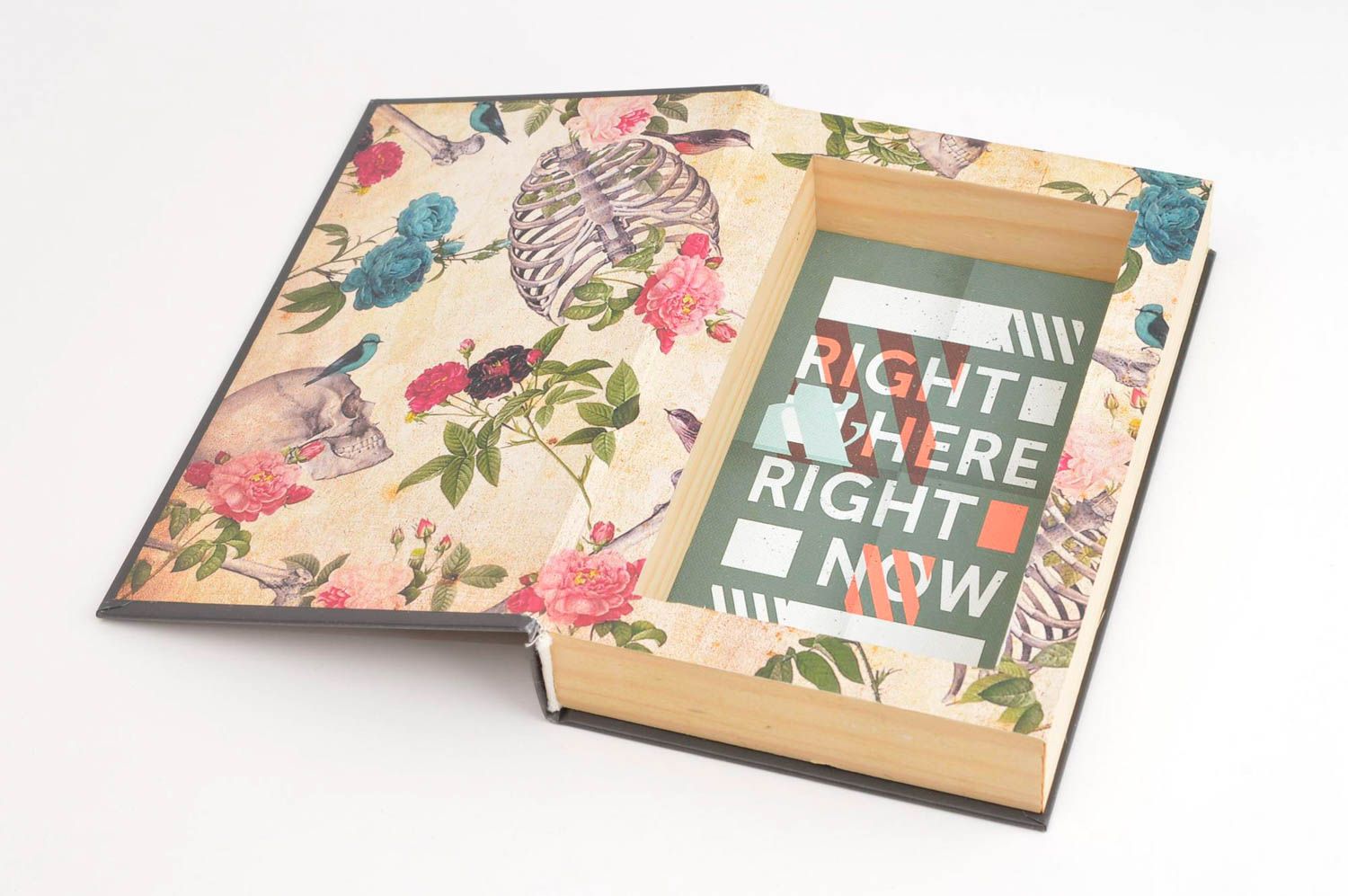 Handcrafted wooden jewelry box designer coffret book for money secret box photo 5