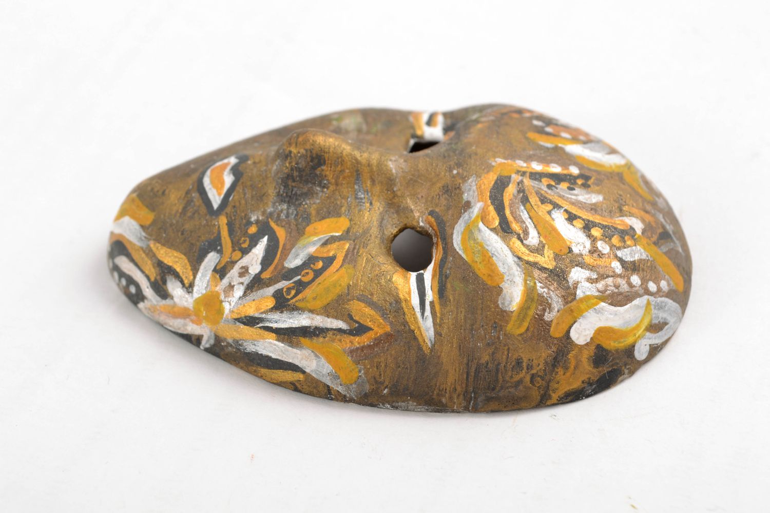 Сувенирная маска из глины с росписью  фото 3
