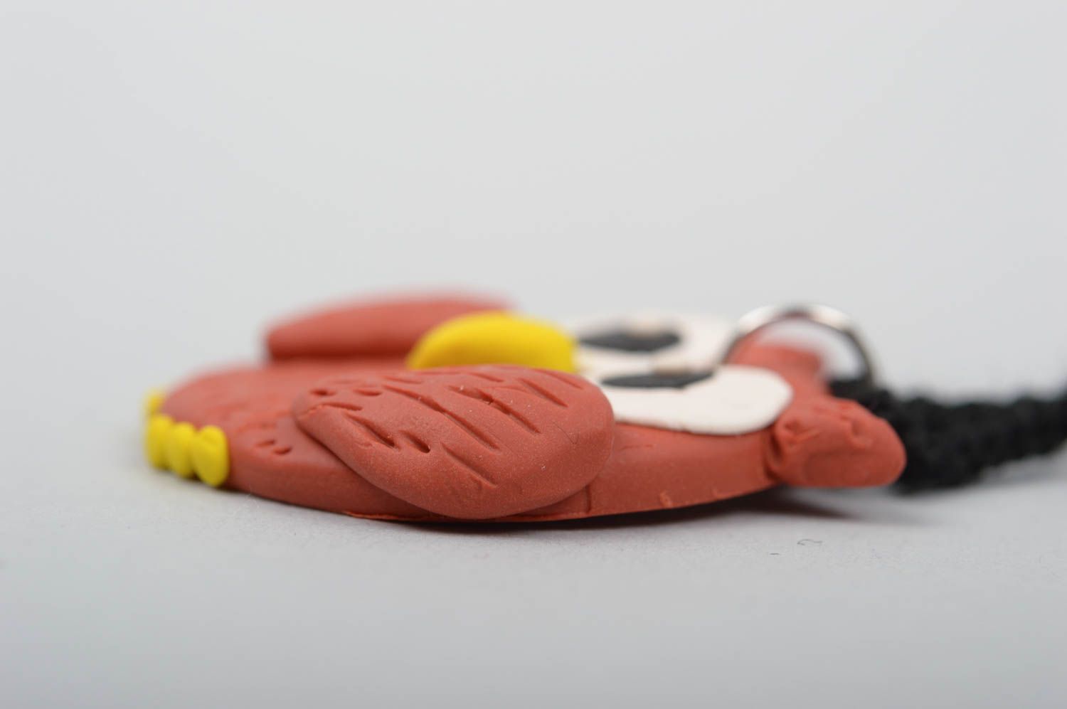 Handmade Anhänger Eule Polymer Clay Schmuck Accessoire für Frauen mit Schnur foto 4