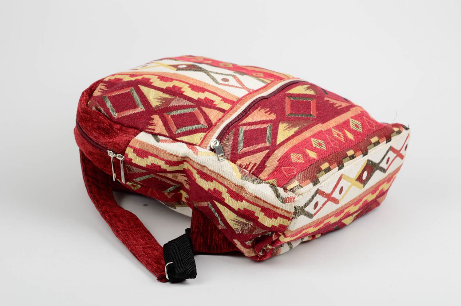 Handmade backpack fabric bag unusual backpack designer bag for girls gift ideas photo 4