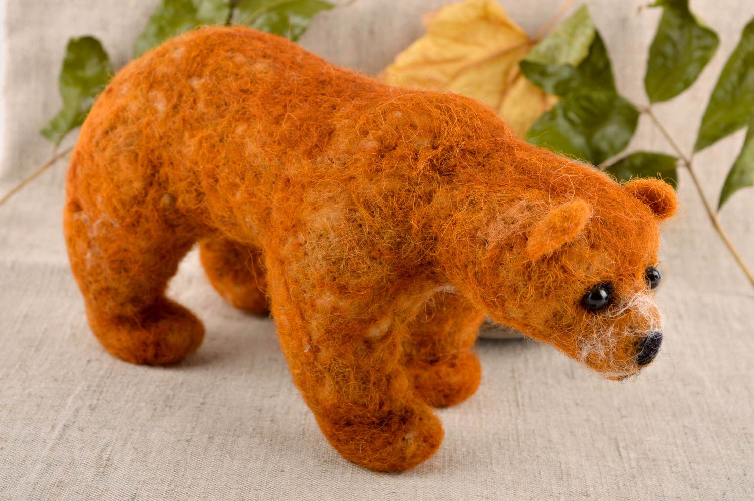 Geschenk für Kinder handmade kleines Bär Kuscheltier weiches Wolle Spielzeug foto 1