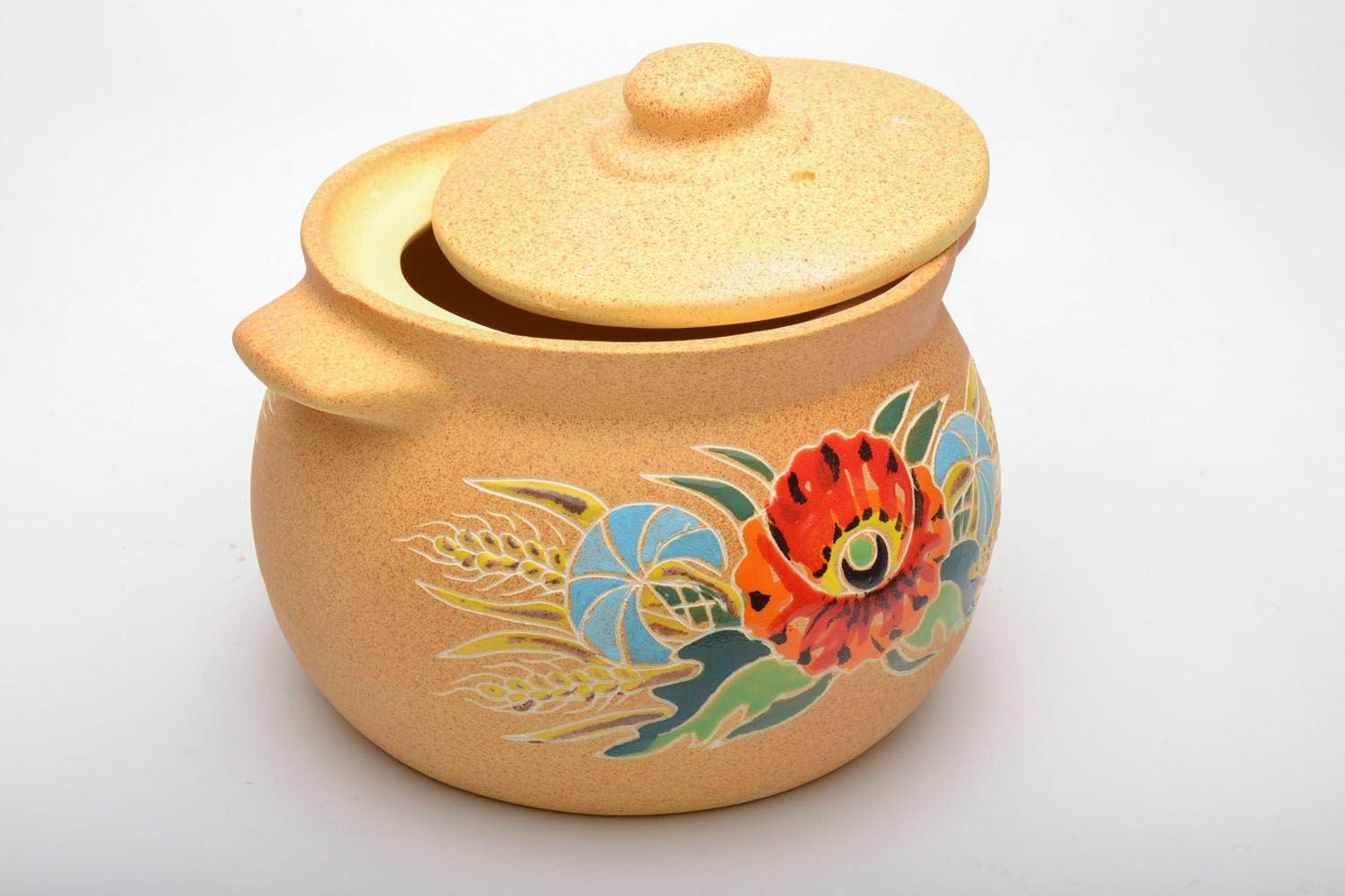 Pot de cuisine en argile fait main original soupière vaisselle avec ornement photo 4