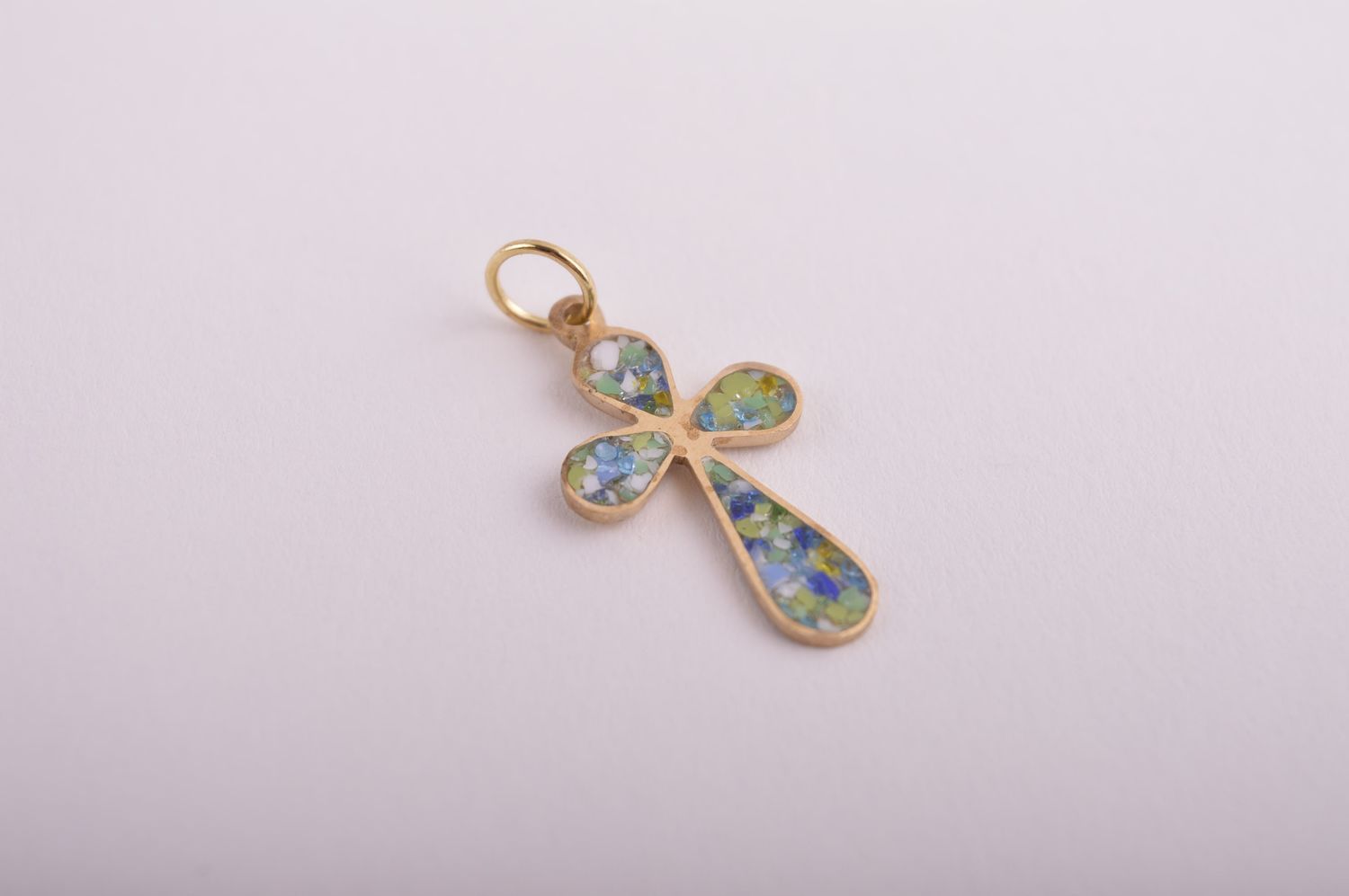 Stylish handmade cross jewelers metal craft gemstone pendant small gifts photo 4