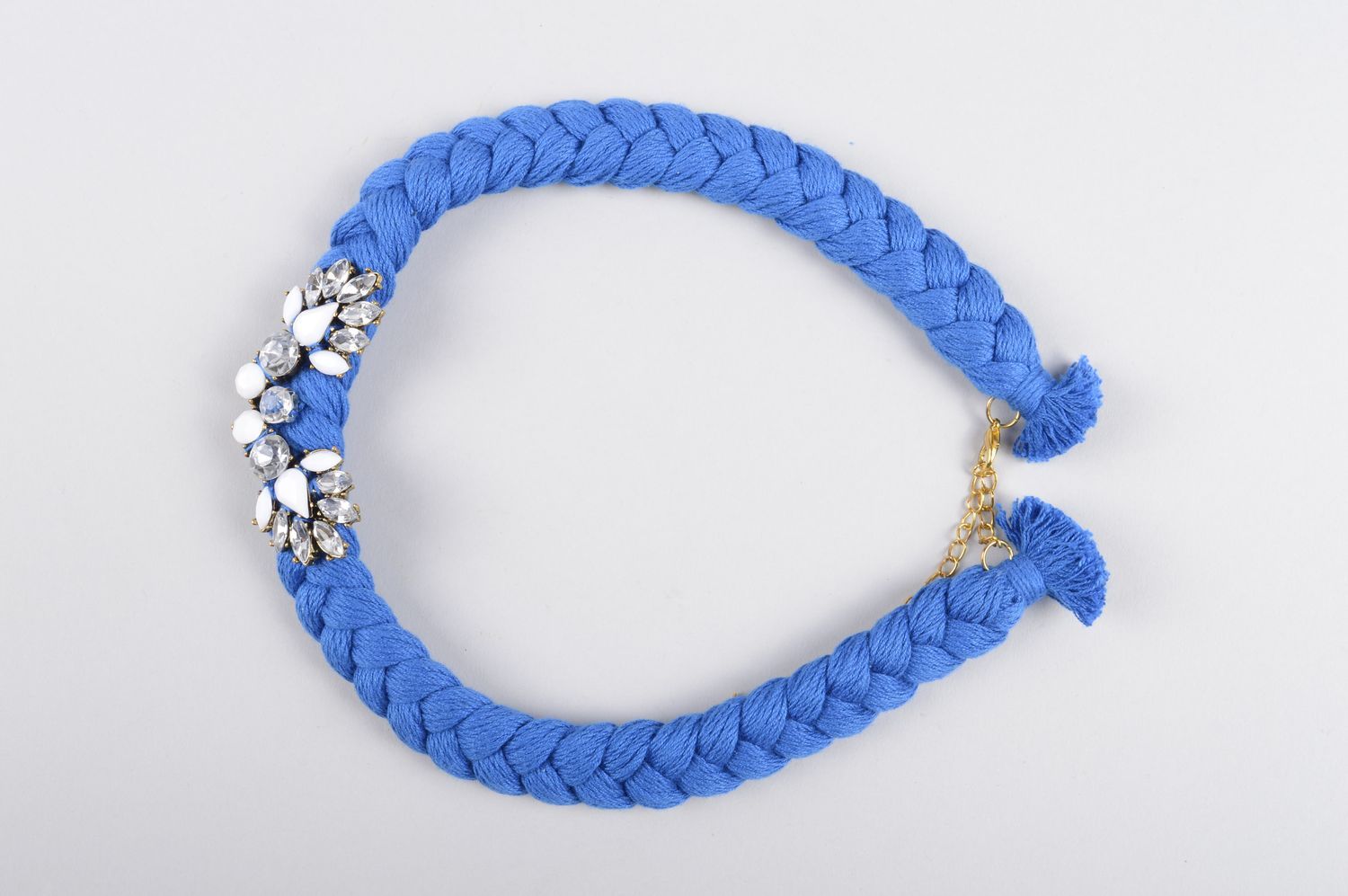 Schmuck Collier handmade Halskette für Frauen stilvoll Designer Schmuck blau foto 3