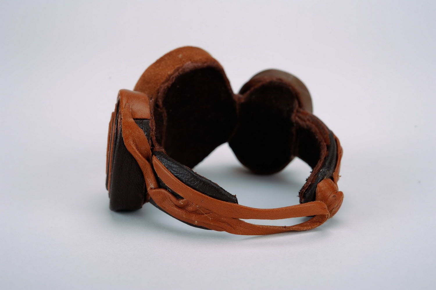 Bracelet en cuir réalisé à main Jaspe  photo 2