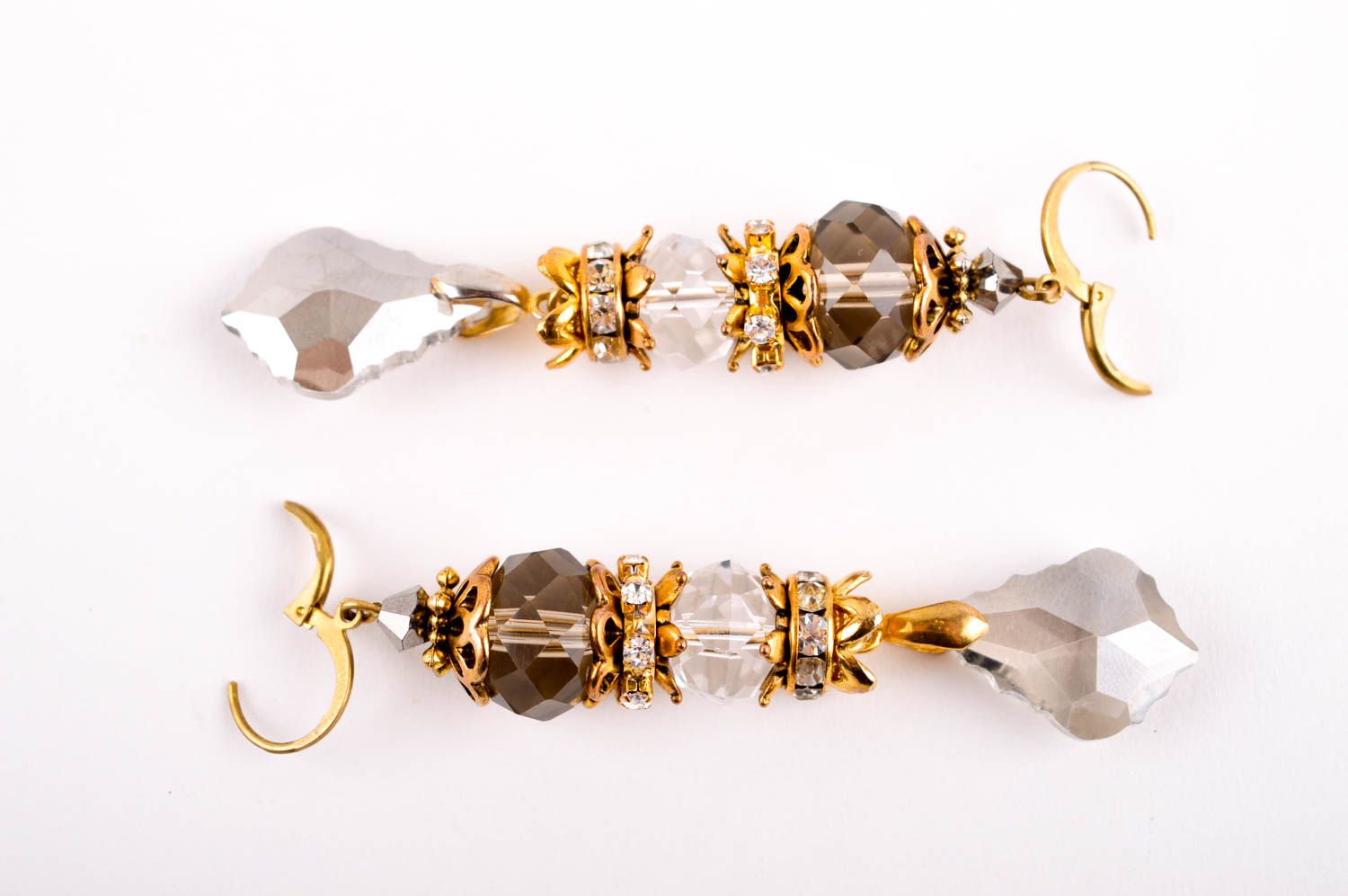 Handmade Kristall Ohrringe ausgefallener Ohrschmuck Accessoire für Frauen lang foto 5