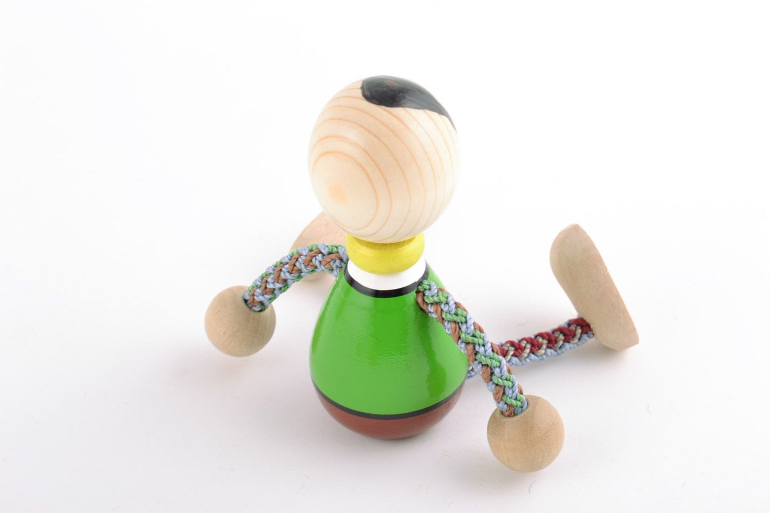 Handmade unusual painted colorful wooden eco toy of the Cossack for children photo 5