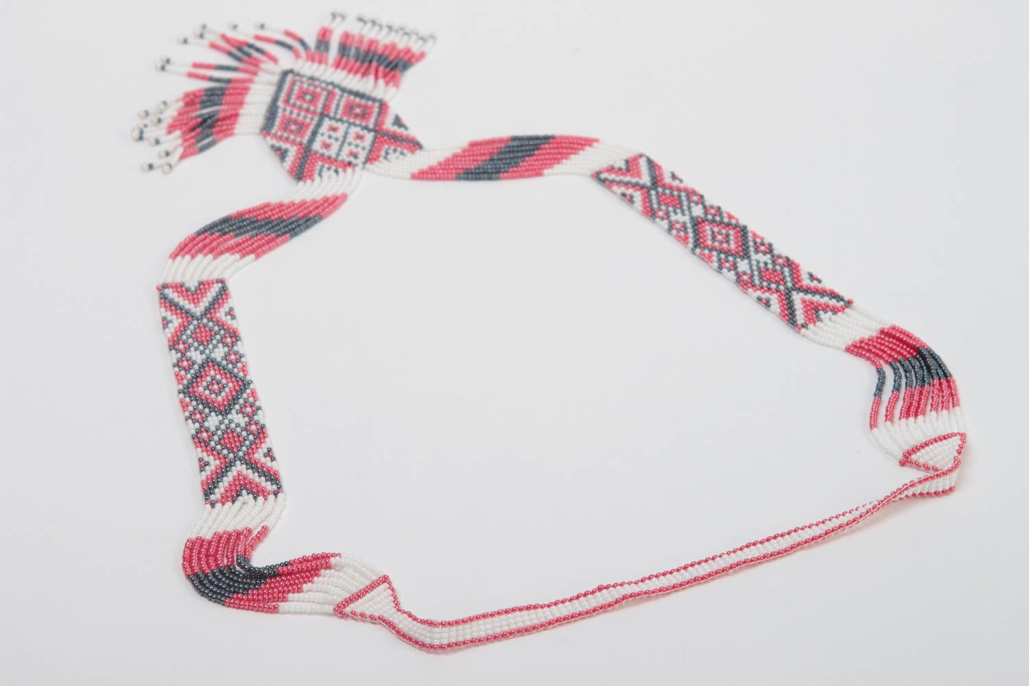 Handmade Ethno Kette Schmuck aus Rocailles Damen Collier lange Halskette toll foto 5