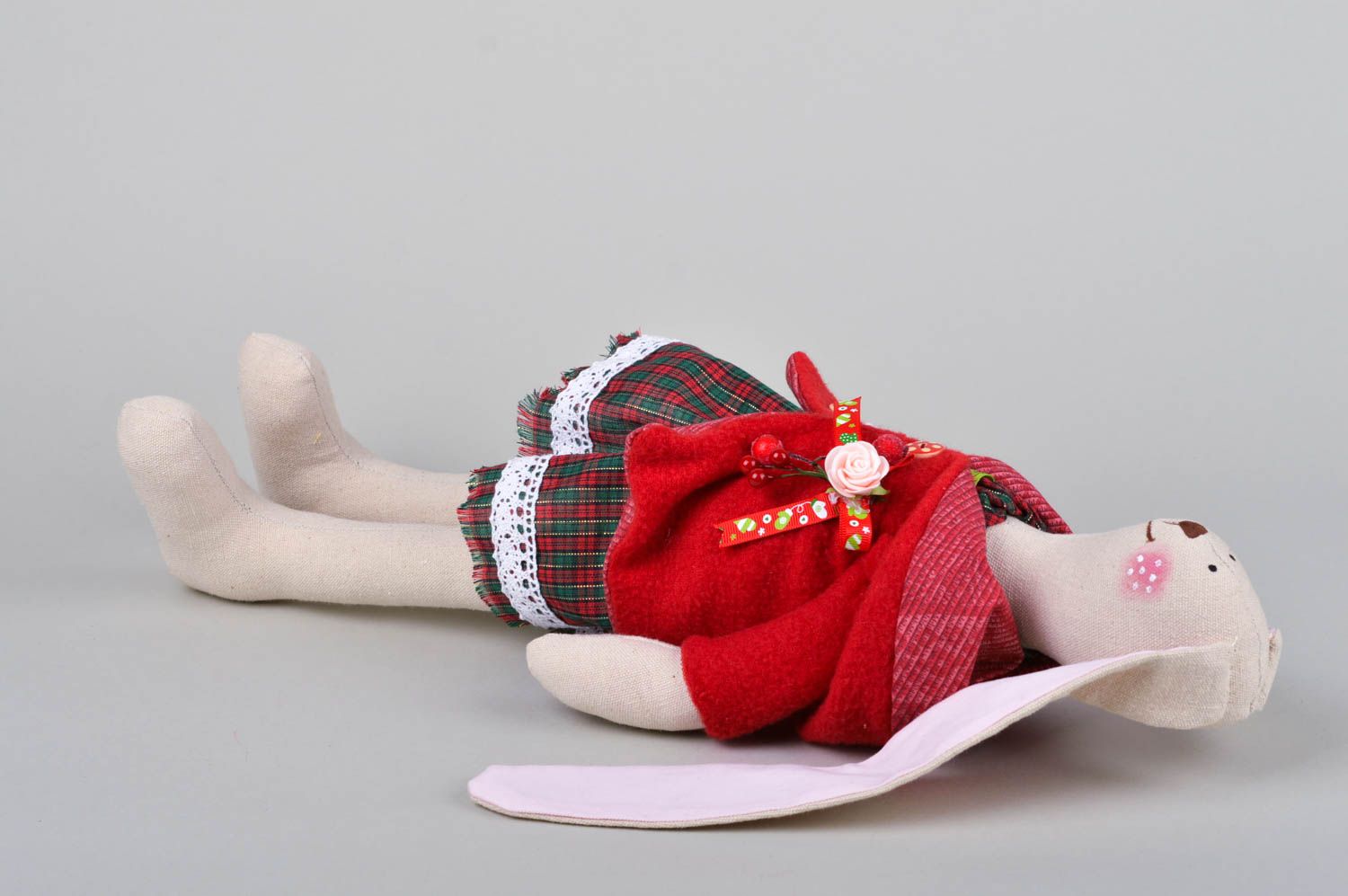 Игрушка заяц ручной работы авторская игрушка стильный подарок для детей и дома фото 2