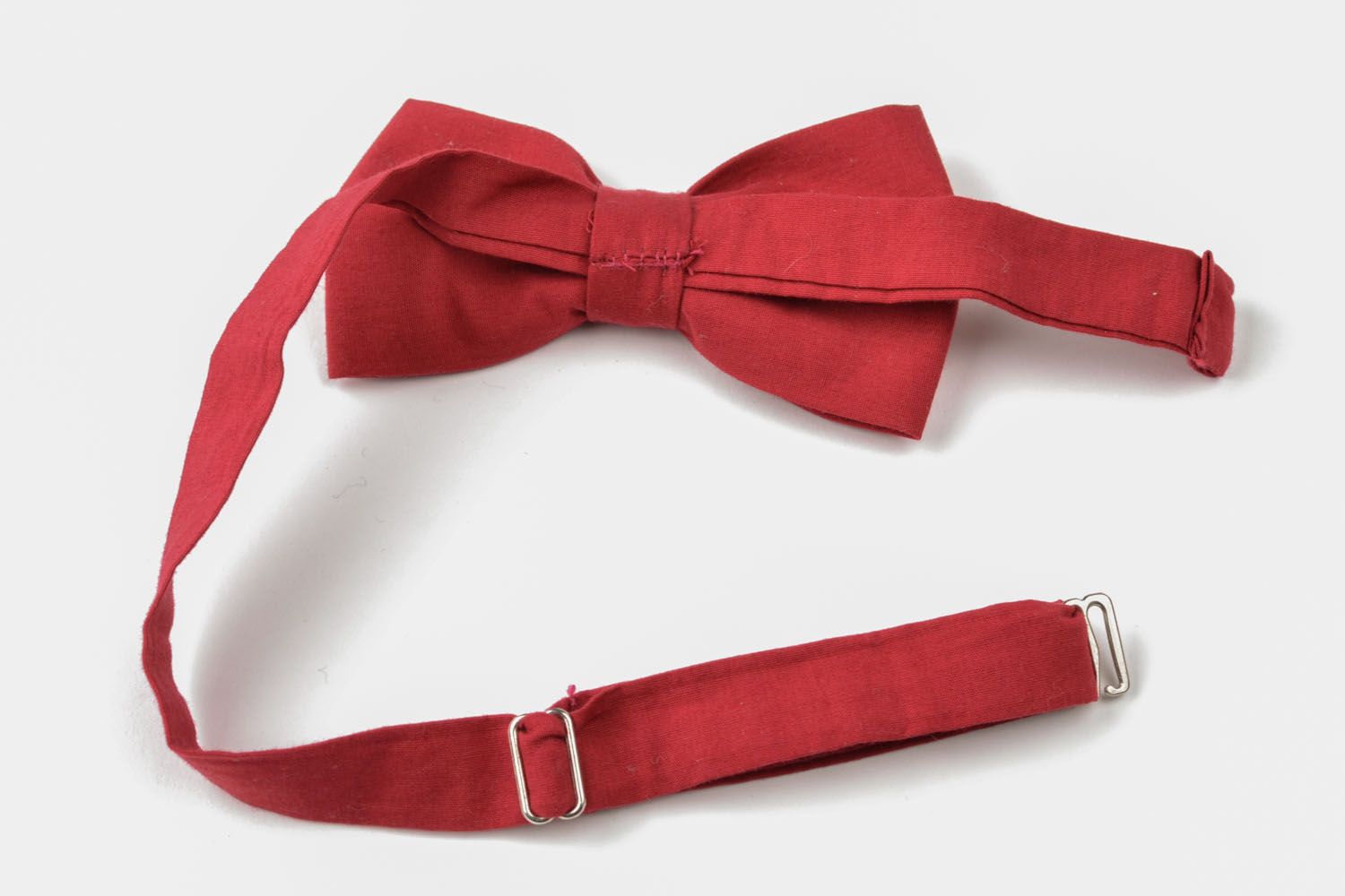 Red cotton bow tie photo 5