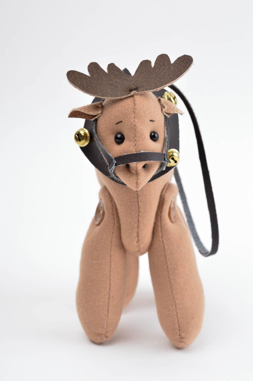 Juguete artesanal ciervo bonito marrón peluche original regalo para niños foto 3