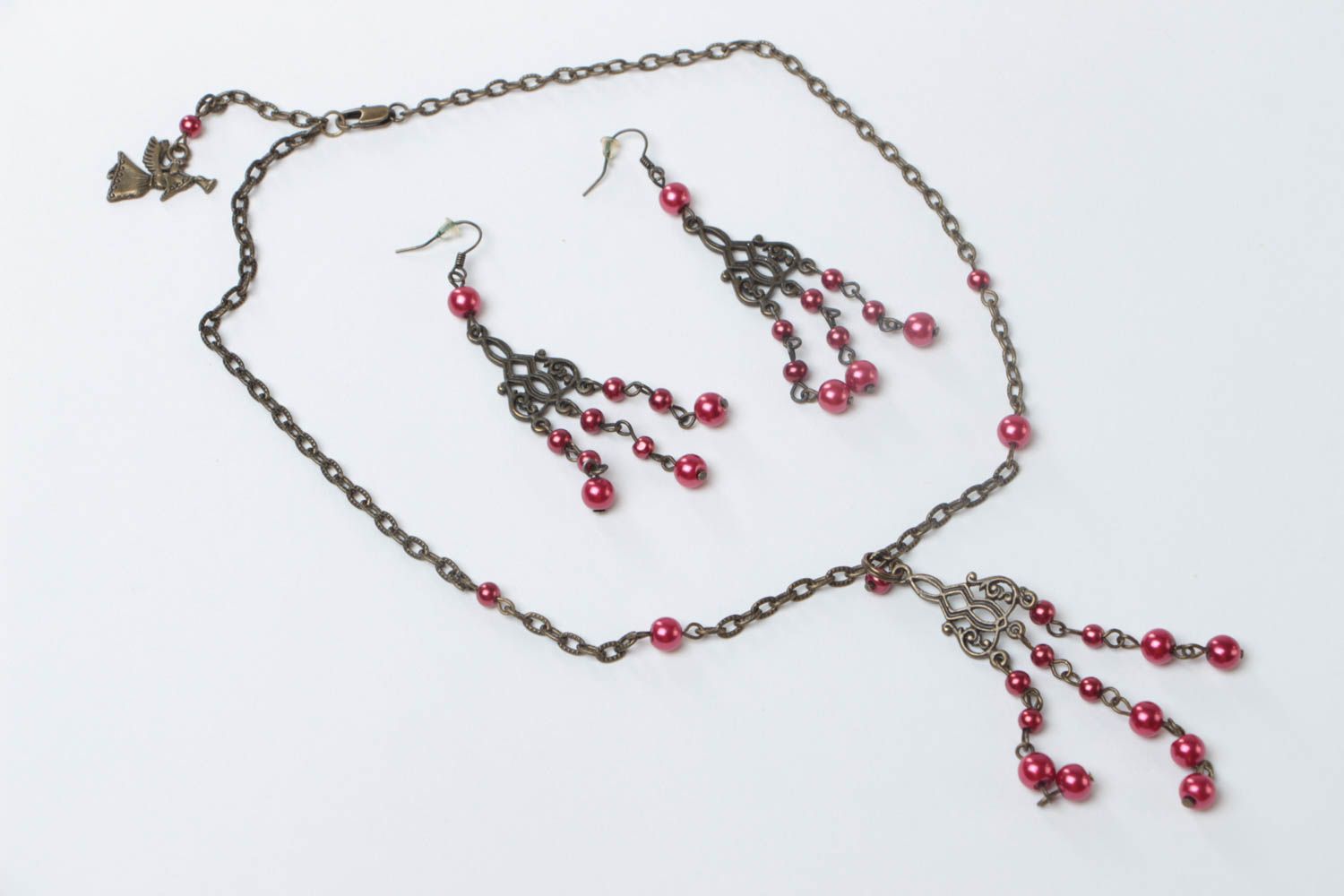 Elegant unusual necklace handmade stylish accessories beautiful jewelry photo 2