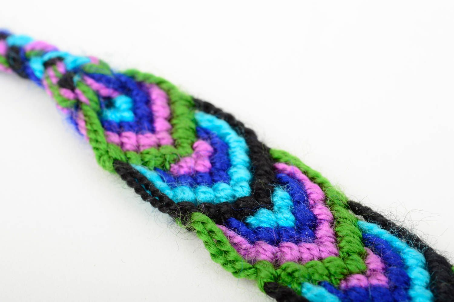 Плетеный браслет из ниток ручной работы элитная бижутерия женский браслет фото 4