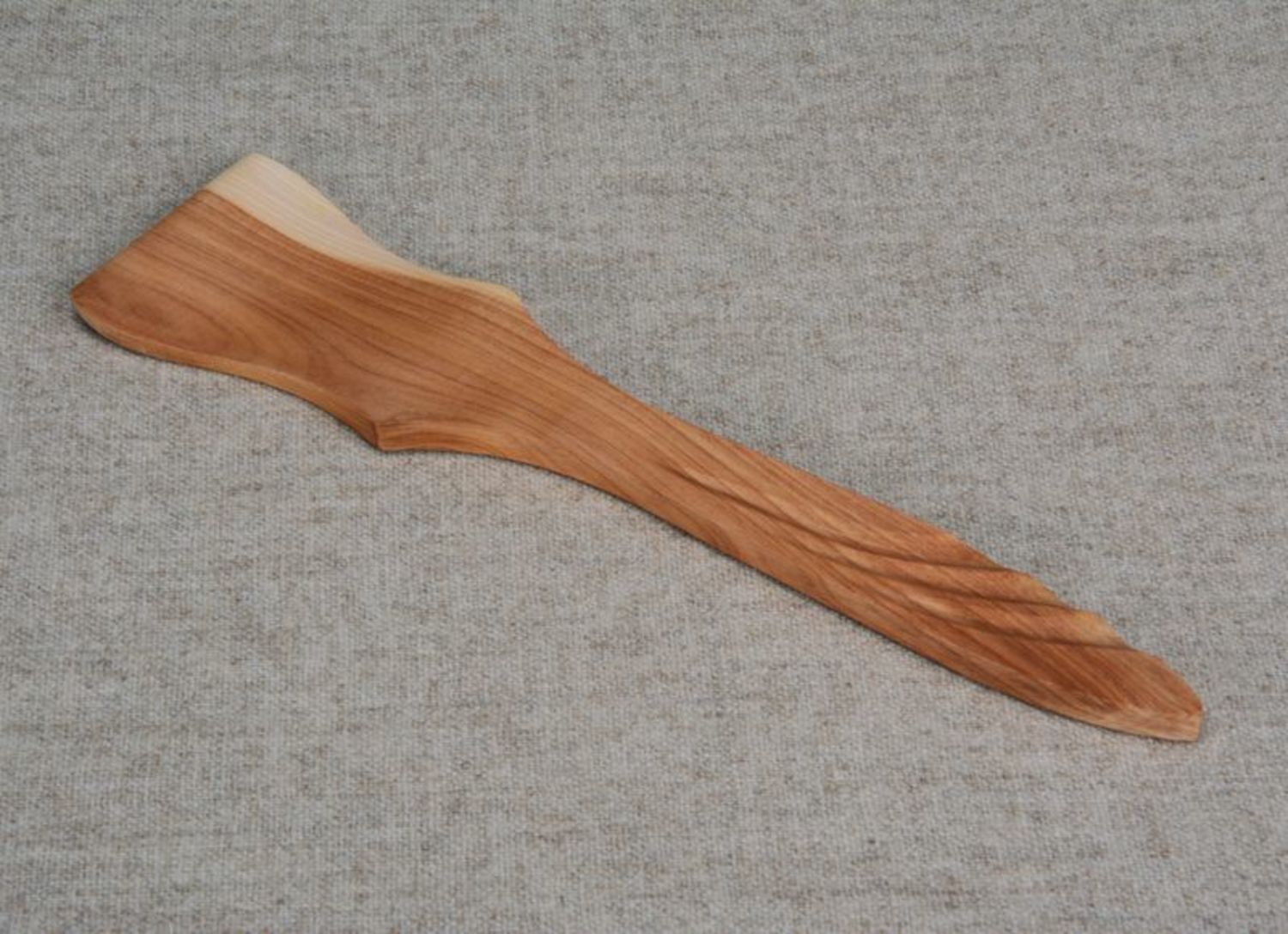 Espátula de madera hecha a mano instrumento de cocina regalo original ecológico foto 4