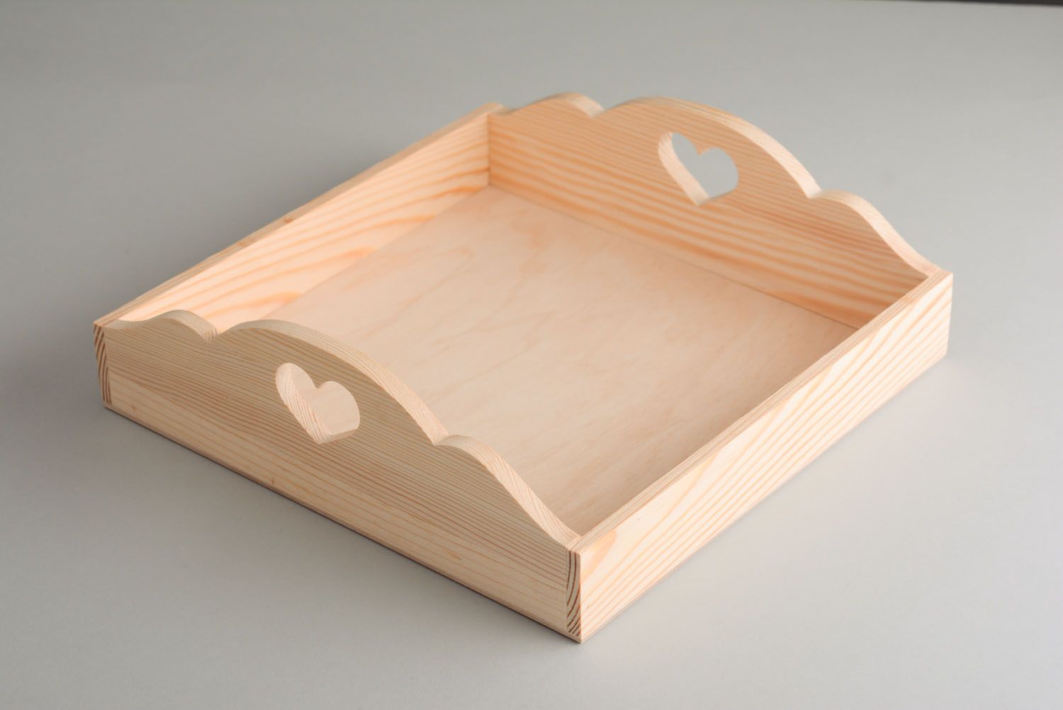 Wooden blank tray Heart photo 1