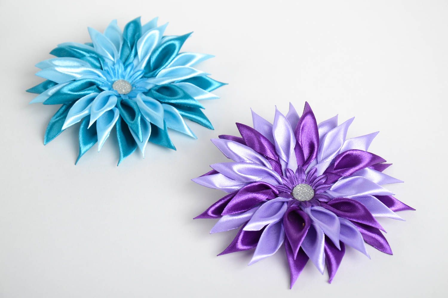 Beautiful handmade flower barrette hair clip 2 pieces trendy hair gifts for her photo 2