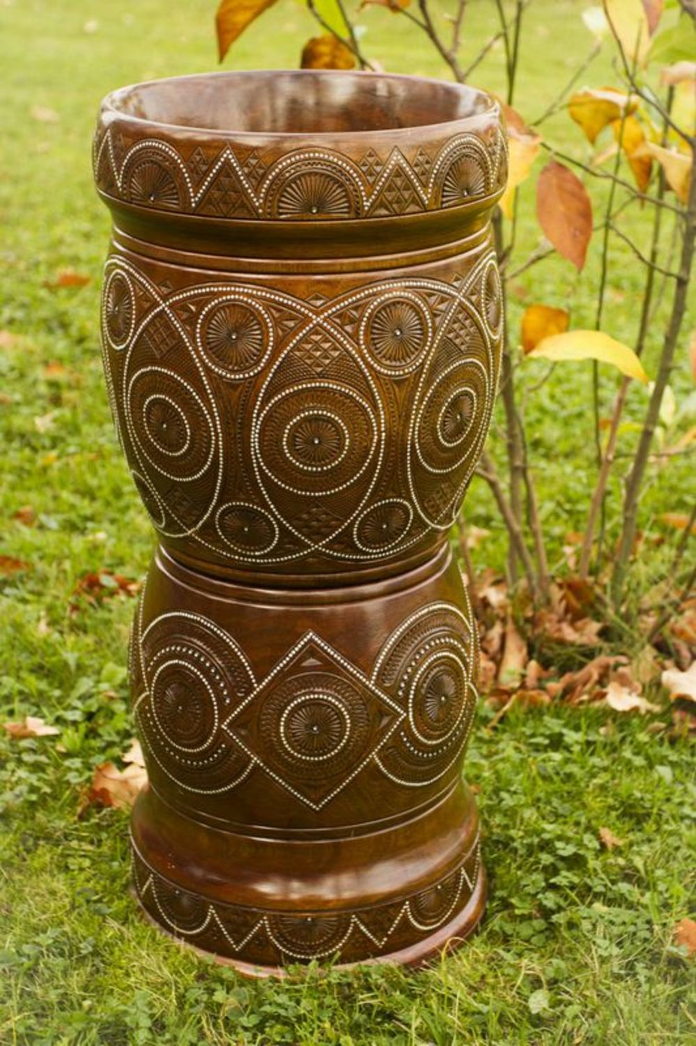 26 inches handmade wooden floor vase for home décor 22 lb photo 1