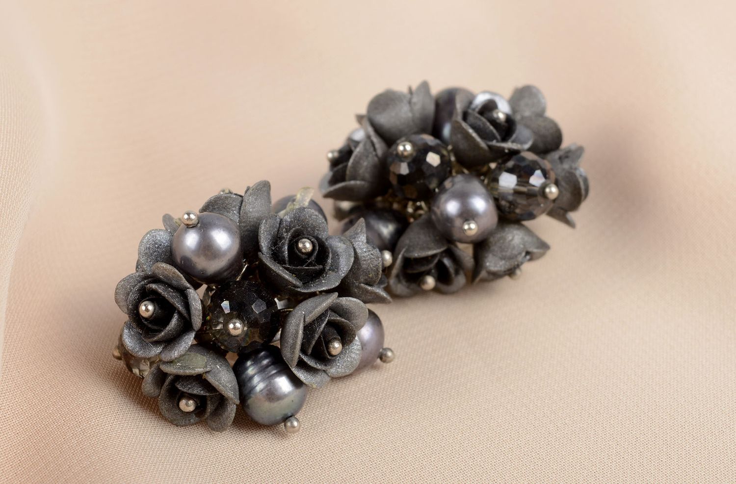 Ohrringe Stecker handmade Blumen Ohrringe hochwertiger Modeschmuck prachtvoll foto 5