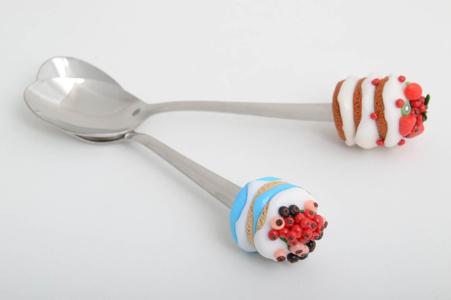 Handmade sugar spoon stainless steel cutlery set of 2 tea spoons gifts for kids photo 2