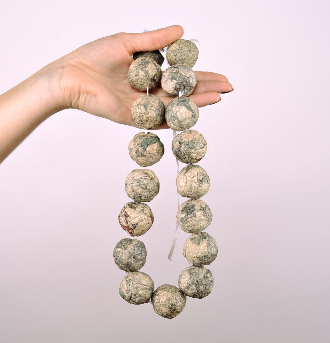 Bead necklace hand made using papier mache technique photo 5