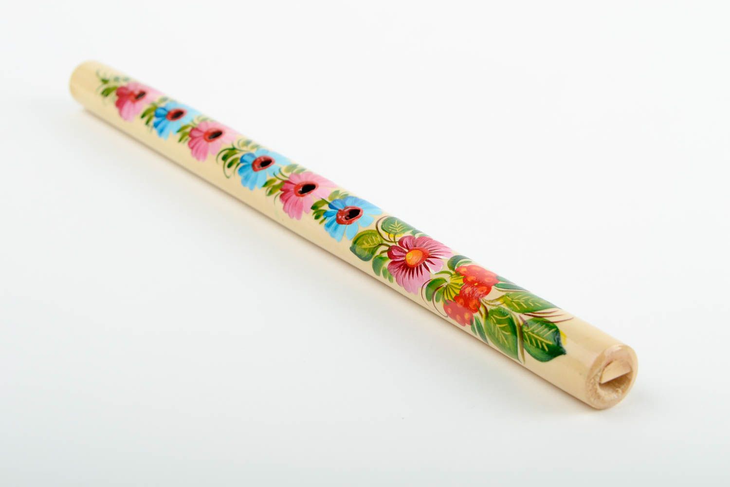 Flauta de madera hecha a mano caramillo instrumento musical regalo original foto 3