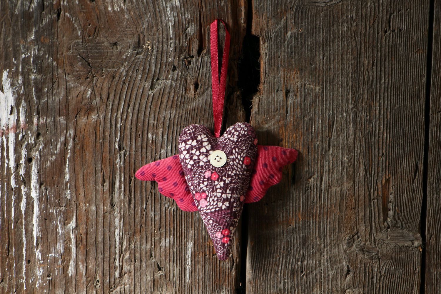 Decorative soft pendant Heart with wings photo 5