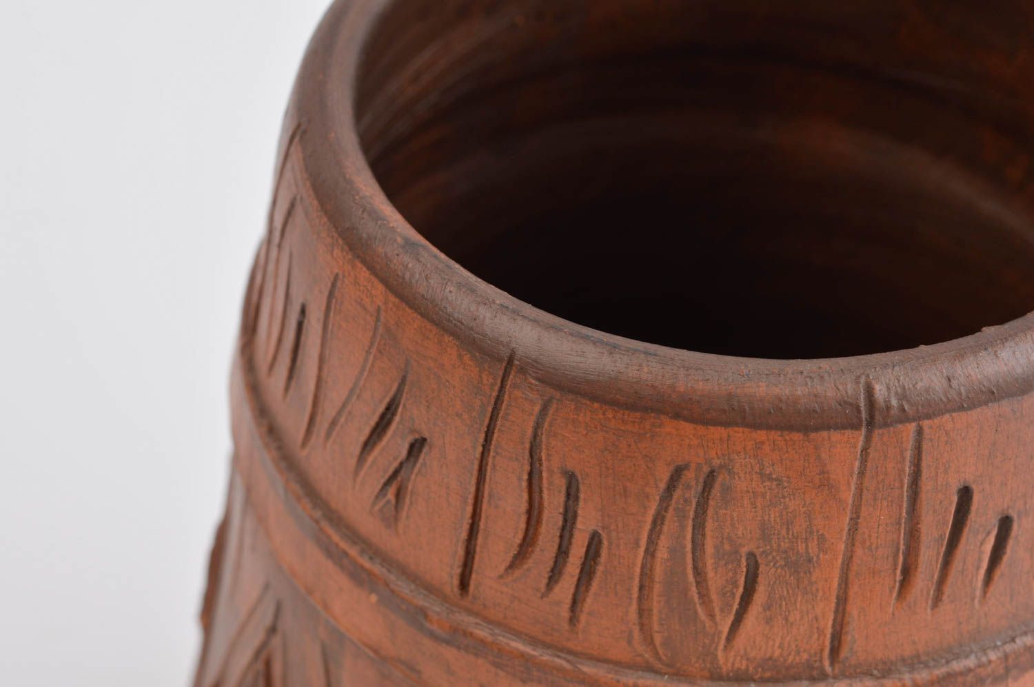 Handmade Keramik Tasse in Braun Keramik Becher Geschirr aus Ton 450 ml schön foto 4