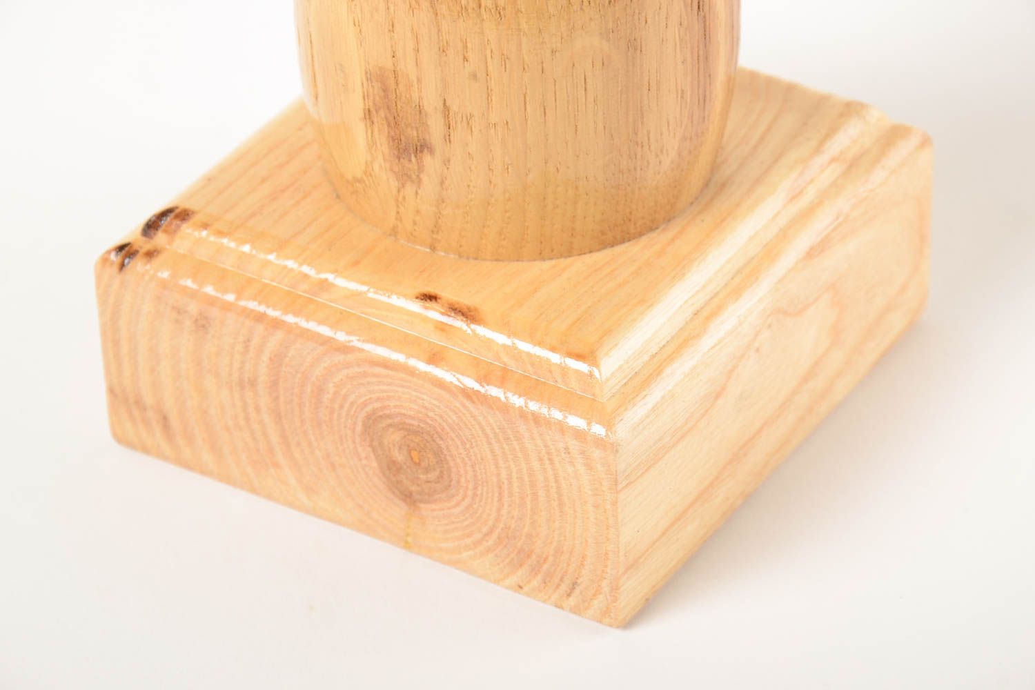 Candelero de madera hecho a mano decoración de hogar soporte para velas foto 5