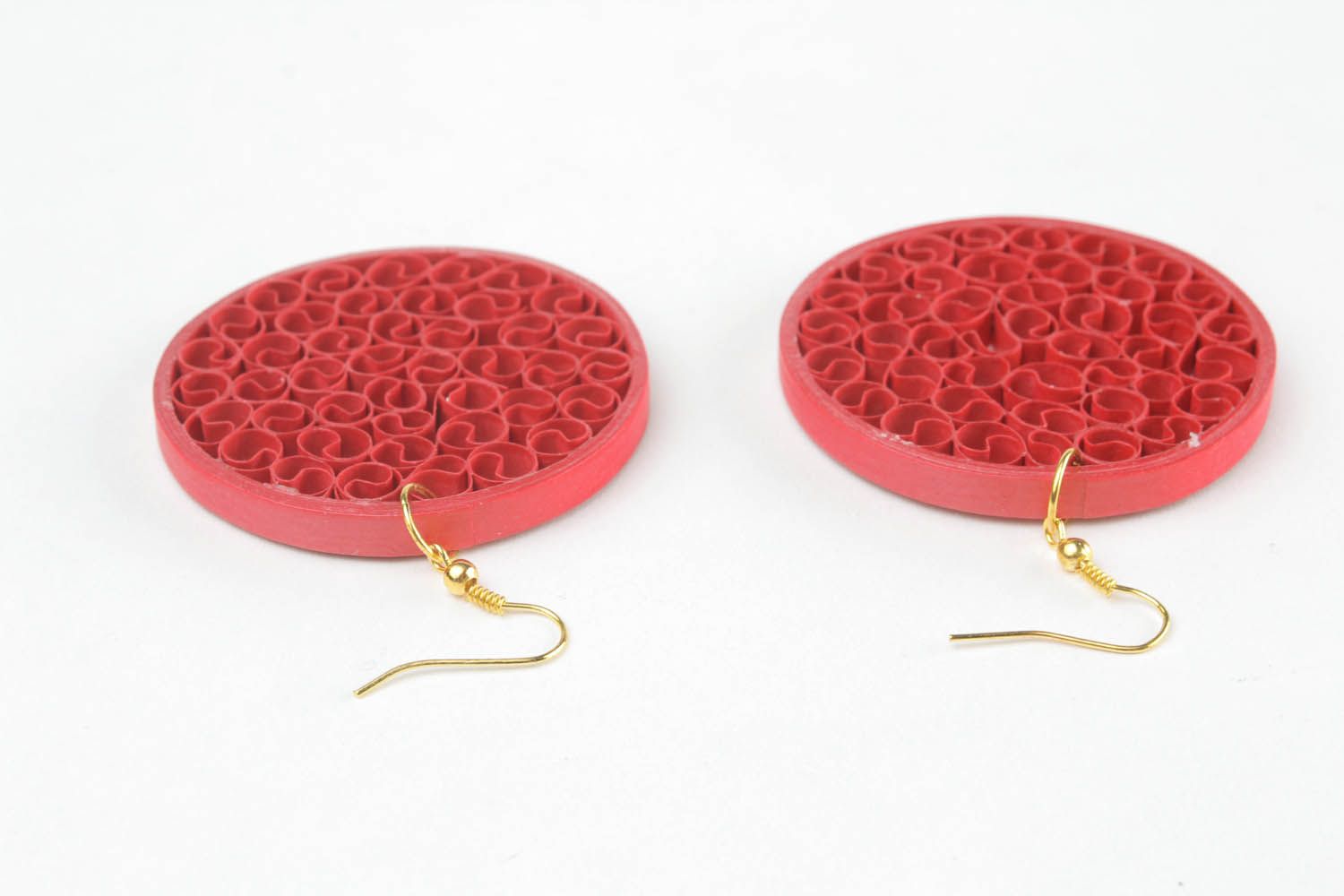 Round quilling earrings photo 2
